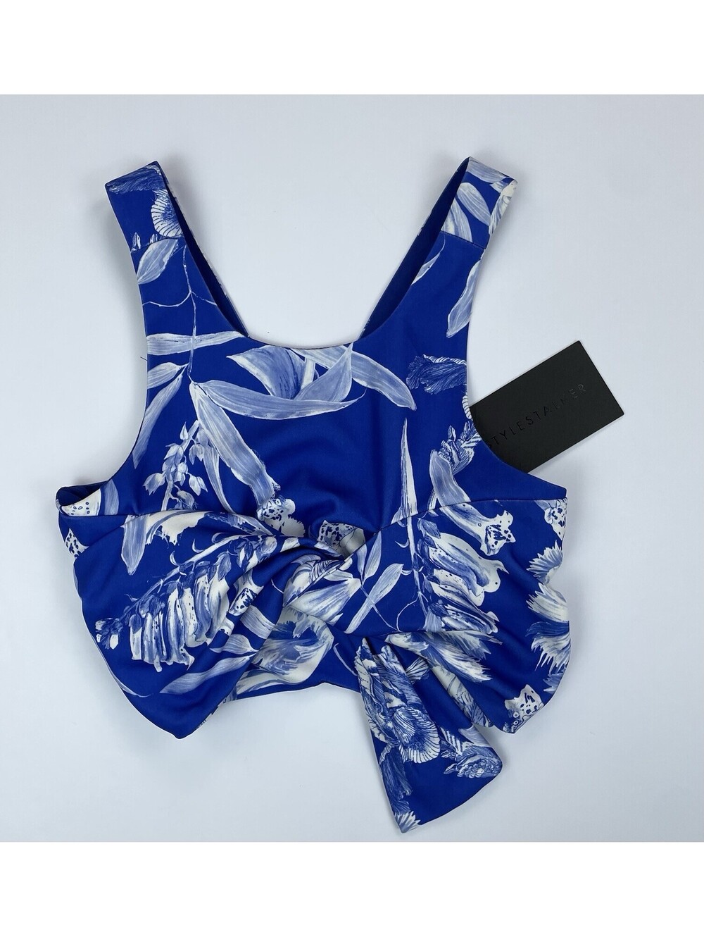 NWT STYLESTALKER Floral Wrap Effect Crop Top Tank XS Revolve Aesthetic Resort
